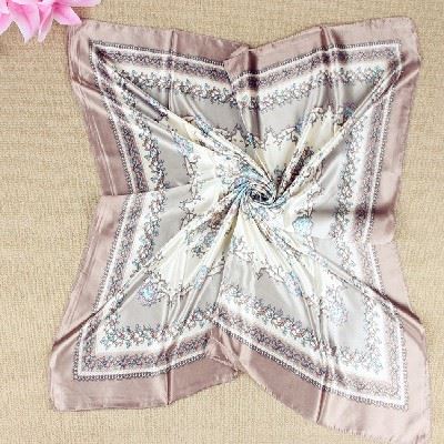 Custom Digital Print 90X90cm Polyester Satin Square Scarf